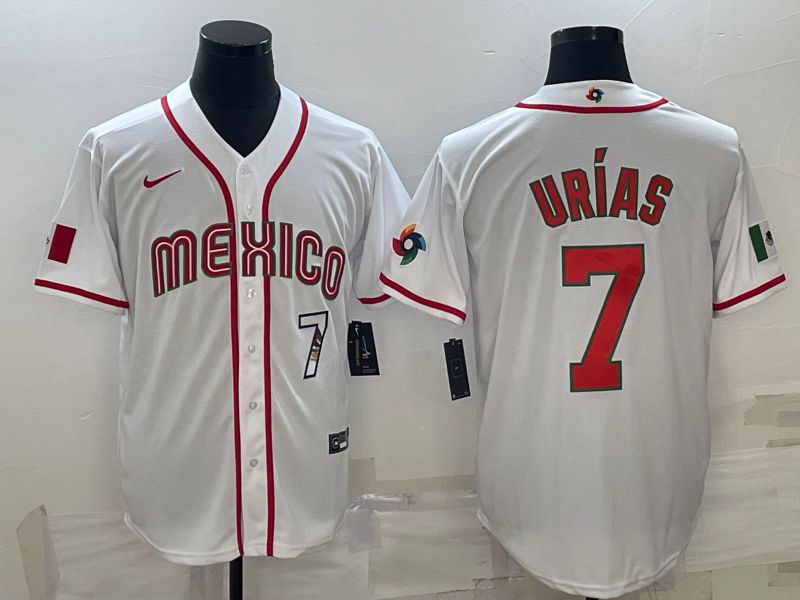 Men 2023 World Cub Mexico #7 Urias White Nike MLB Jersey16->more jerseys->MLB Jersey
